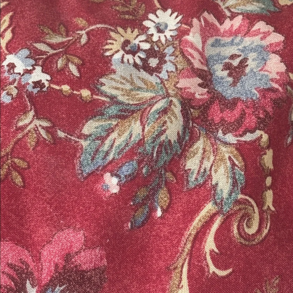 Large Decorative Red Floral Throw Pillow